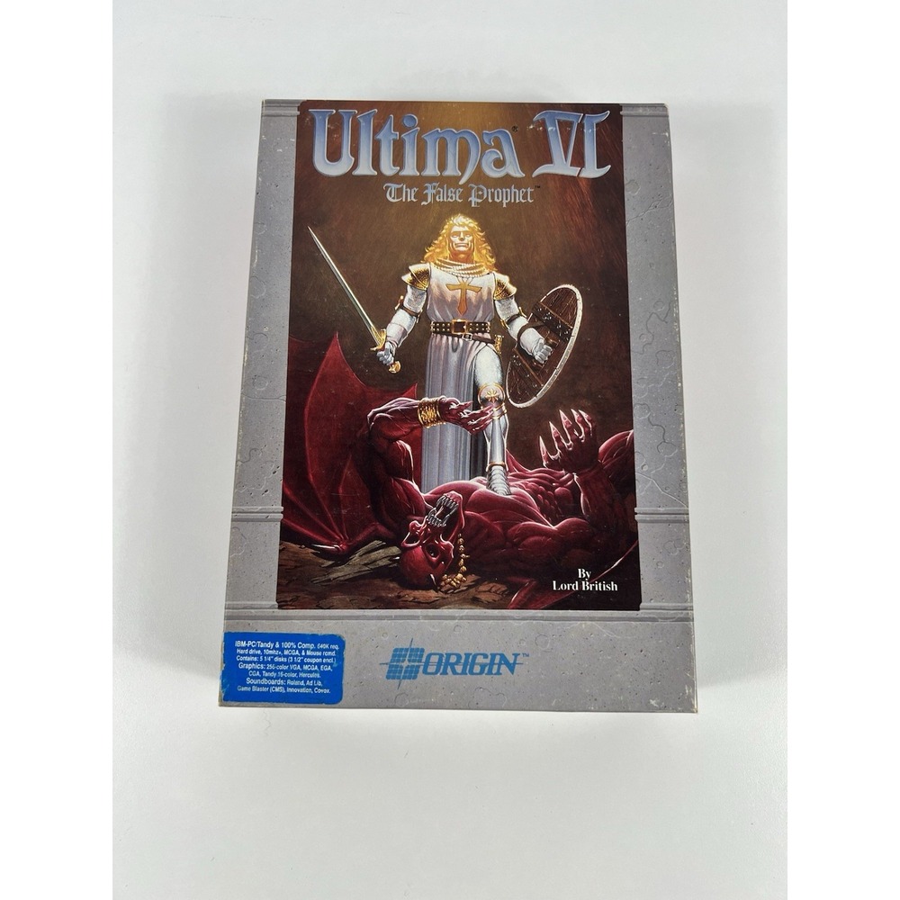 Ultima VI False Prophet IBM PC Big Box Game 5.25 Disk Cloth Map